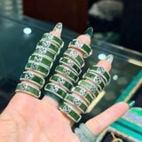  Nhẫn Ngọc Bọc Bạc Đính Đá 