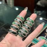  Nhẫn Ngọc Bọc Bạc Đính Đá 