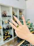  Nhẫn Cỏ 4 Lá Ngọc Bích Bọc Vàng 