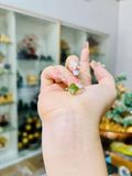  Nhẫn Cỏ 4 Lá Ngọc Bích Bọc Vàng 