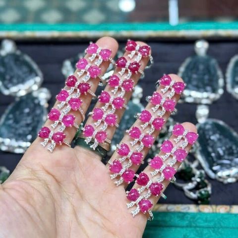  Nhẫn Nơ Ruby Thái Bọc Bạc 