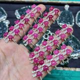  Nhẫn Nơ Ruby Thái Bọc Bạc 