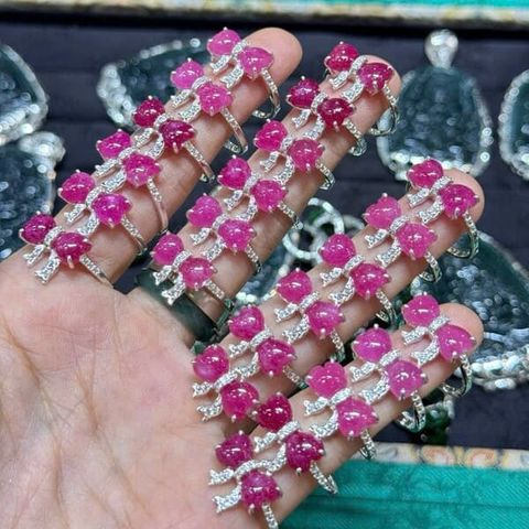  Nhẫn Nơ Ruby Thái Bọc Bạc 