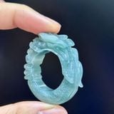  Nhẫn Phỉ Thúy Lam Ngọc Chạm Rồng 