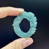  Nhẫn Phỉ Thúy Lam Ngọc Chạm Rồng 