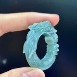  Nhẫn Phỉ Thúy Lam Ngọc Chạm Rồng 