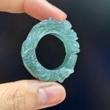  Nhẫn Phỉ Thúy Lam Ngọc Chạm Rồng 