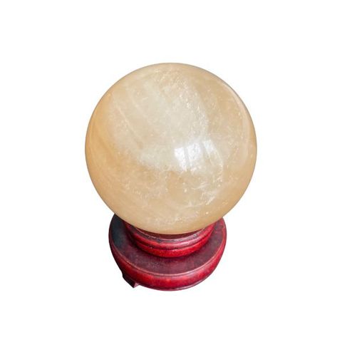 Quả Cầu Đá Canxit Vàng Tự Nhiên 10cm