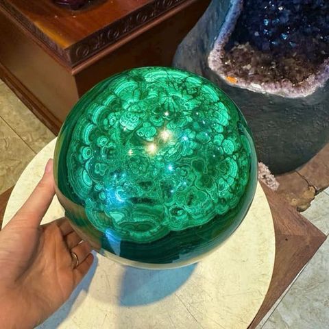 Quả Cầu Khổng Tước Malachite