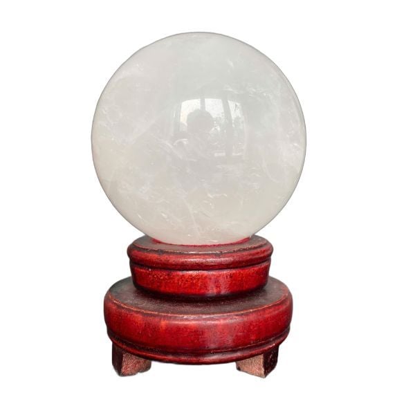Quả cầu thạch anh trắng hợp mệnh Kim