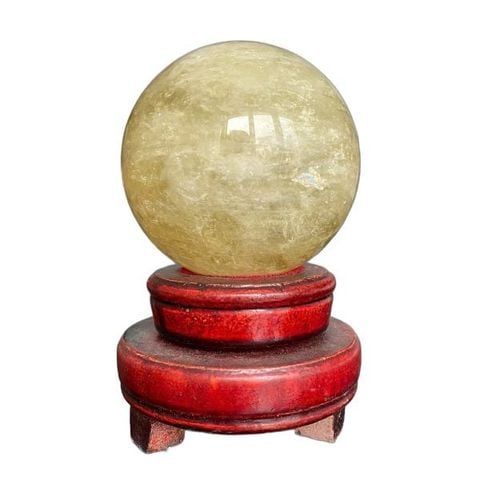 Quả Cầu Thạch Anh Vàng Tự Nhiên 8.5cm