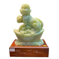 Tượng Khỉ Ngọc Onyx Xanh
