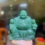  Tượng Phật Di Lặc Thạch Anh Xanh 16cm 