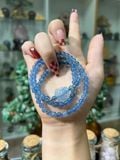  Vòng Tay Aquamarine Mix Hồ Ly Chúa & Bi Vàng 10K Cuốn 3 