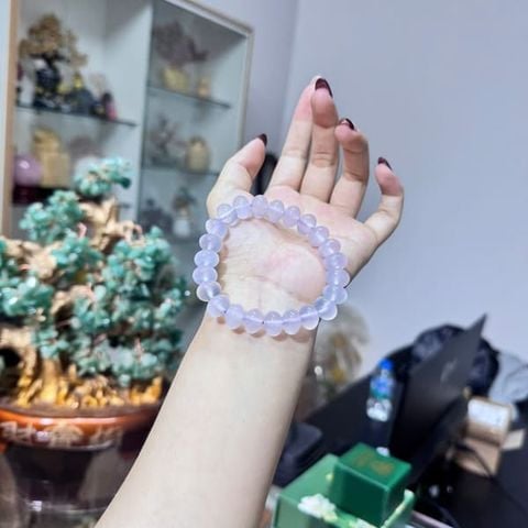 Vòng tay Chalcedony tím Violet tự nhiên