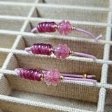  Vòng Cỏ 4 Lá Mix Ngũ Điếu Thạch Anh Dâu Tây Hồng 