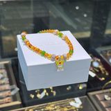  Vòng Cổ Hổ Phách Mix Mặt Bạc 