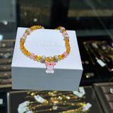  Vòng Cổ Hổ Phách Mix Mặt Bạc 