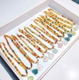  Vòng Cổ Hổ Phách Mix Mặt Như Ý & Phật Di Lặc 