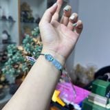  Vòng Tay Cỏ 4 Lá Mix Ngũ Điếu Đá Aquamarine 