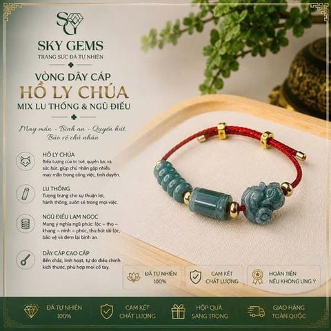 Vòng Dây Cáp Hồ Ly Chúa Ngọc Jadeite A