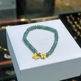  Vòng Tay Lam Ngọc Dáng Bánh Xe Mix Charm Vàng 