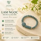  Vòng Tay Lam Ngọc Jadeite A Mix Hồ Ly & Ngũ Điếu 
