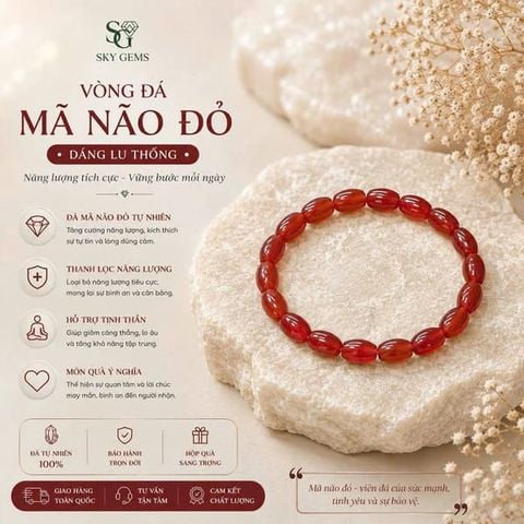 Vòng tay Lu Thống Mã Não Đỏ