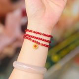  Vòng Mã Não Đỏ Mix Charm Bạc Mạ Vàng 
