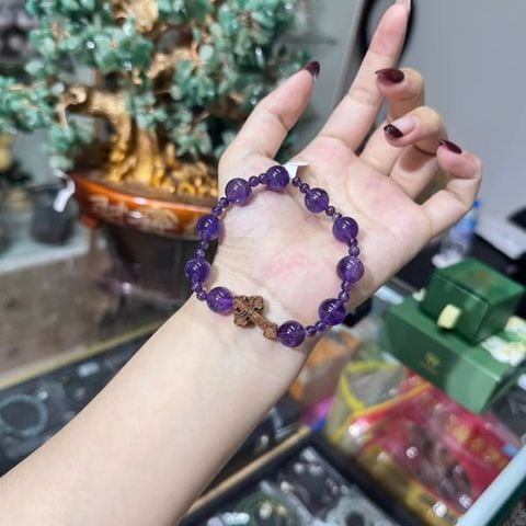Vòng Mân Côi Thạch Anh Tím