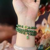  Vòng Ngọc Bích VIP 6mm Mix Charm Bạc 