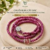 Vòng tay Ruby cắt giác cuốn 4 mix bạc 