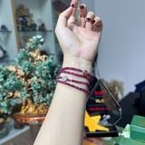  Vòng tay Ruby cắt giác cuốn 4 mix bạc 