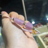  Vòng Tay Cỏ 4 Lá Mix Ngũ Điếu Thạch Anh Hồng Madagascar 