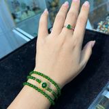  Vòng Tay Đá Diopside VIP Cuốn 3 Mix Charm Gắn Ngọc Jadeite 