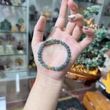  Vòng Tay Lam Ngọc Mix Hoa Sen Bạc Si Vàng 