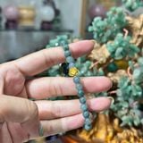  Vòng Tay Lam Ngọc Mix Hoa Sen Bạc Si Vàng 