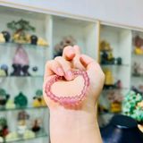  Vòng Tay Thạch Anh Dâu Tây Hồng Mix Ngũ Điếu 