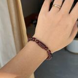  Vòng Tay Thạch Anh Tóc Đỏ 8mm Mix Lu Thống & Bi Vàng 