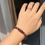  Vòng Tay Thạch Anh Tóc Đỏ 8mm Mix Lu Thống & Bi Vàng 