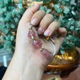  Vòng Thạch Anh Dâu Tây Hồng Mix Hồ Ly 