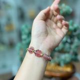  Vòng Thạch Anh Dâu Tây Hồng Mix Hồ Ly 