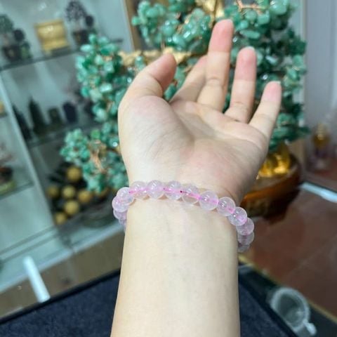 Vòng Thạch Anh Hồng Mix Charm Bạc Và Hạt Mã Não Đỏ