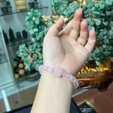  Vòng Thạch Anh Hồng Mix Cỏ 4 Lá Và Charm Bạc Mạ Vàng 