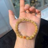  Vòng Thạch Anh Tóc Vàng Mix Charm Trái Tim Gắn Đá Bạc Mạ Vàng 