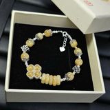  Vòng Thạch Anh Tóc Vàng Mix Cỏ 4 Lá Bọc Bạc & Ngũ Điếu 