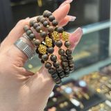  Vòng Trầm Hương Kỳ Hải Nam 6li Mix Hoa Sen Vàng 10K 