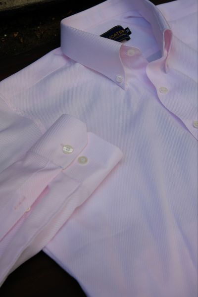  Áo Sơ Mi Hồng Nhạt Cotton dệt chéo thanh lịch 