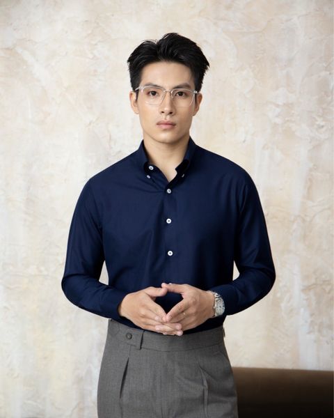  NON IRON | Sơ Mi Xanh Navy Trơn 