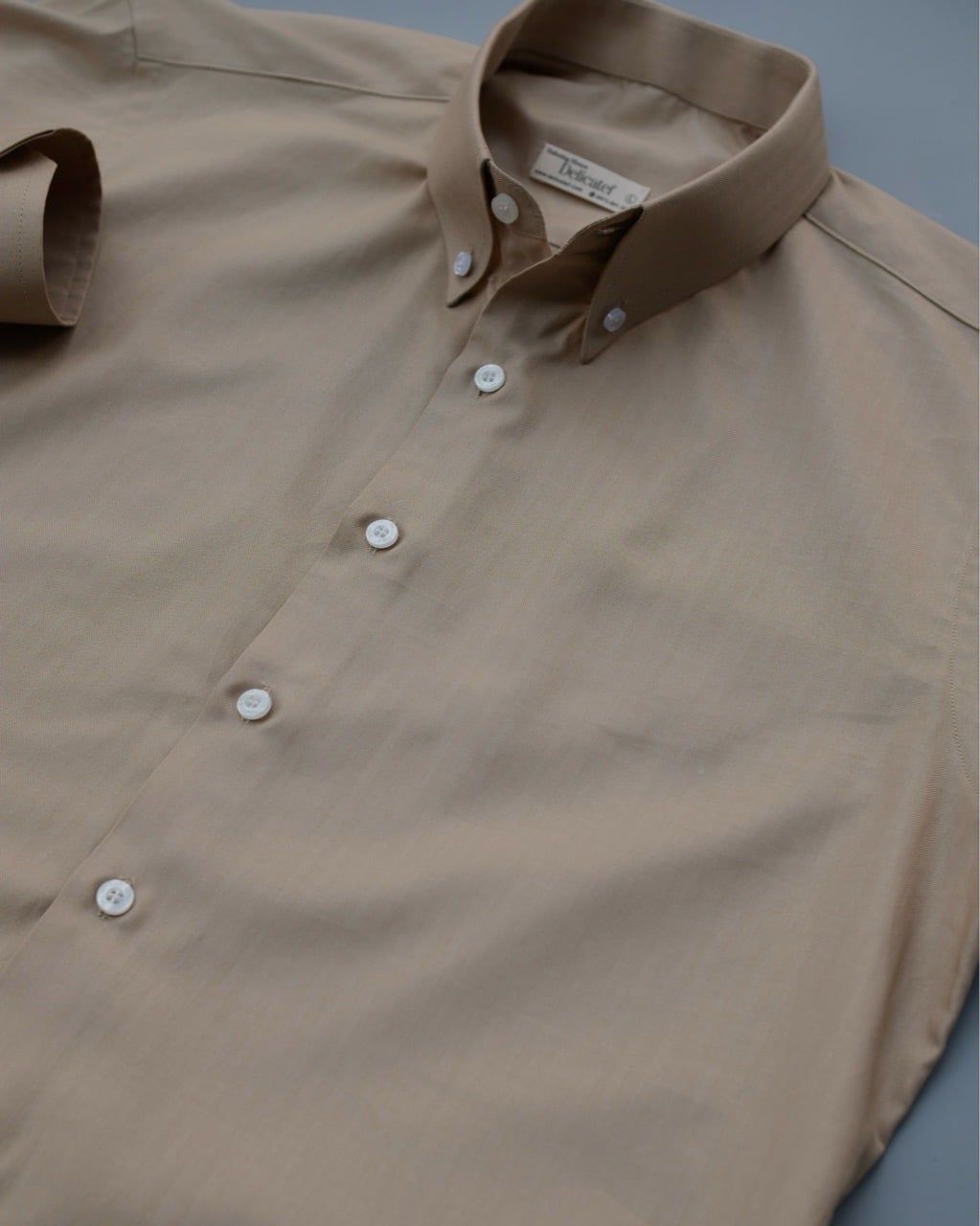  Sơ Mi Nâu Cát vải dọc xương cá 100% Cotton 